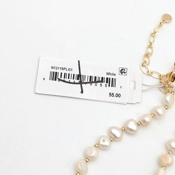 Panacea Women's Freshwater Pearl Heart Shaped Pendant Necklace White/Gold - Picture 4 of 8